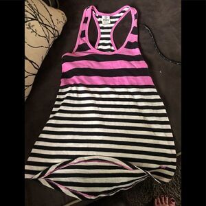 Victoria’s Secret pink long tank top. With pink side stripes.